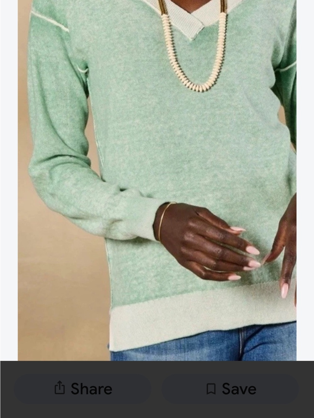 NWT Sundance Catalog V-Neck Mint Green Women's slouchy Sweater size XL